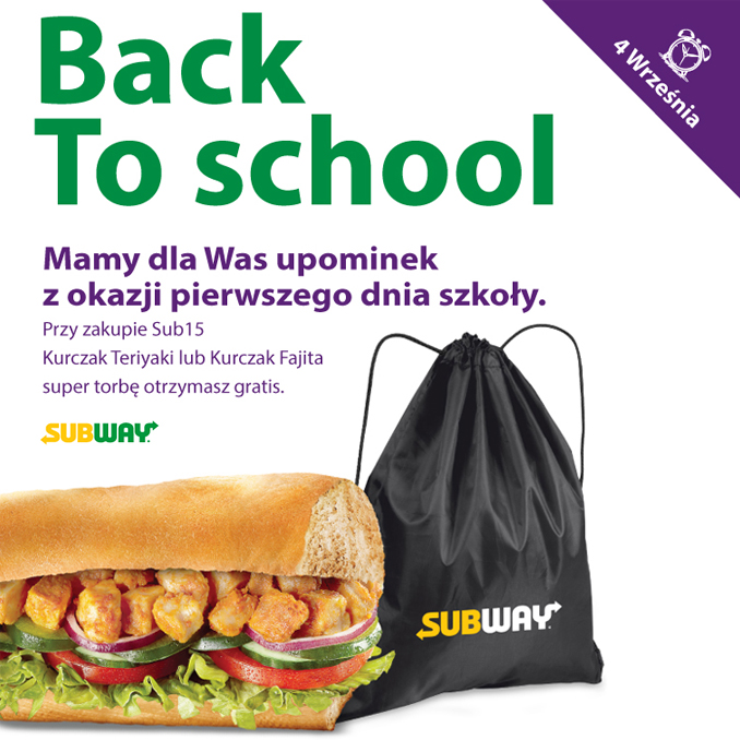 Powrót do szkoły z SUBWAY - Galeria Korona Kielce