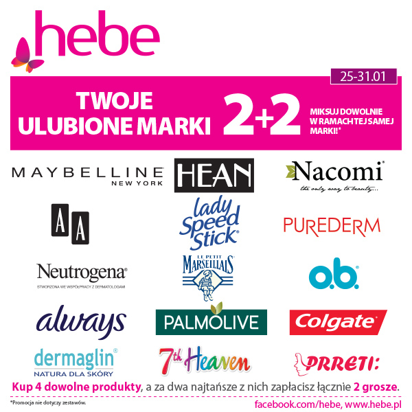 Twoje ulubione marki 2+2 w HEBE - Galeria Korona Kielce