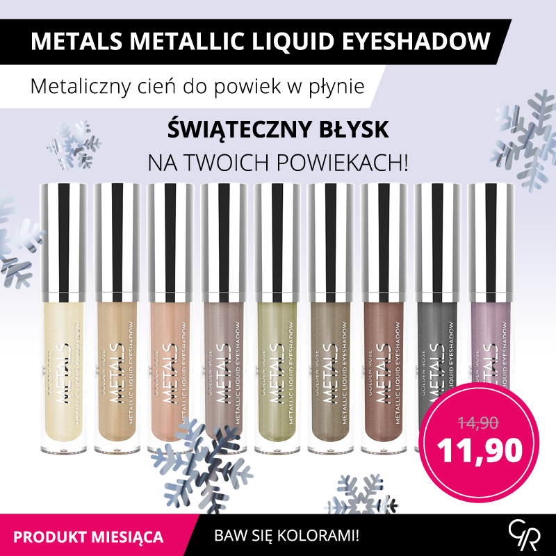 Płynne metaliczne cienie do powiek Metals Metallic Liquid Eyeshadow produktem miesiąca! - Galeria Korona Kielce