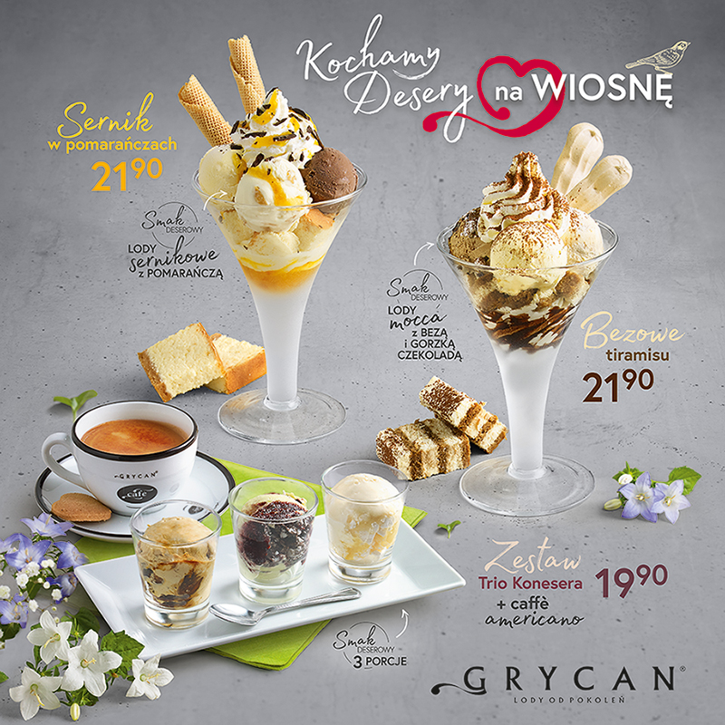 GRYCAN – Kochamy desery na wiosnę! - Galeria Korona Kielce