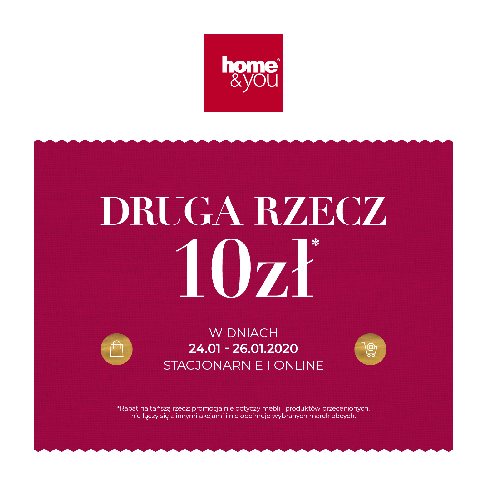 Druga Rzecz 10 zł w home&you - Galeria Korona Kielce