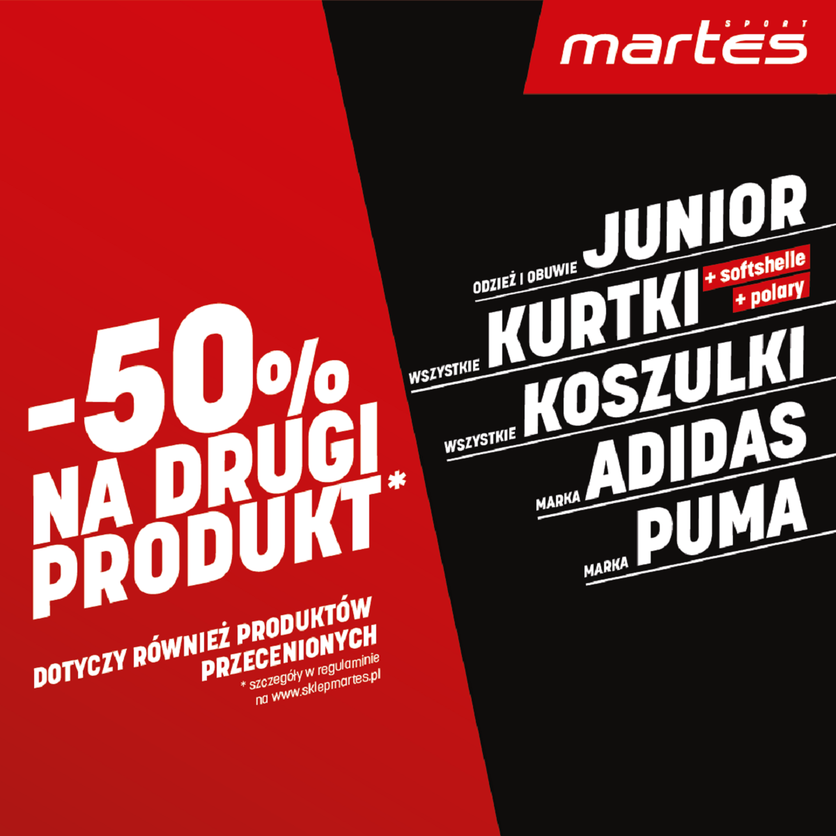 Martes Sport – aktualna promocja we wszystkich sklepach stacjonarnych - Galeria Korona Kielce