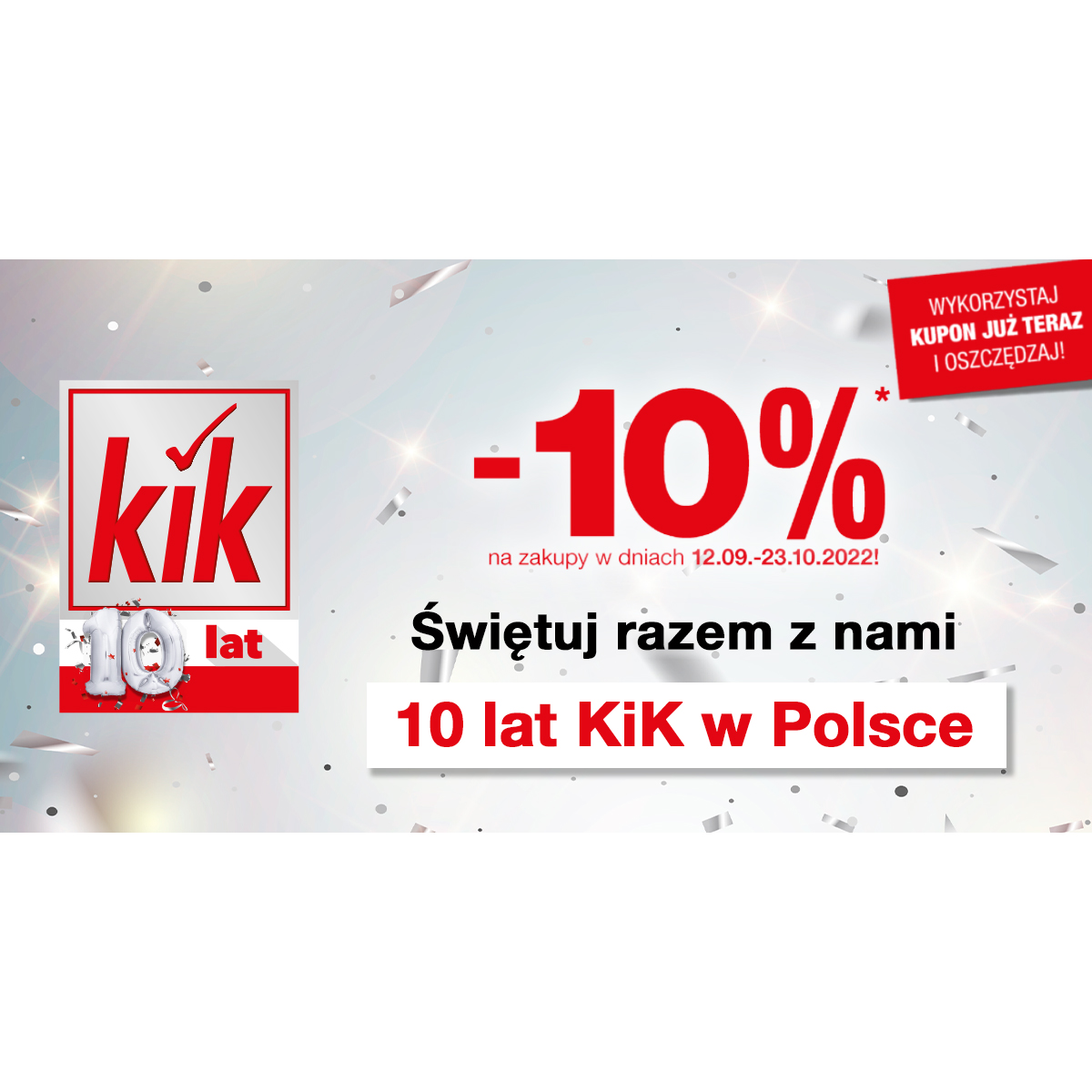 Świętuj z nami 10-te urodziny KiK w Polsce! - Galeria Korona Kielce