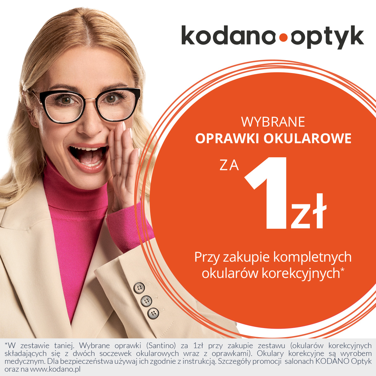 Wybrane oprawki okularowe za 1 zł w KODANO Optyk - Galeria Korona Kielce