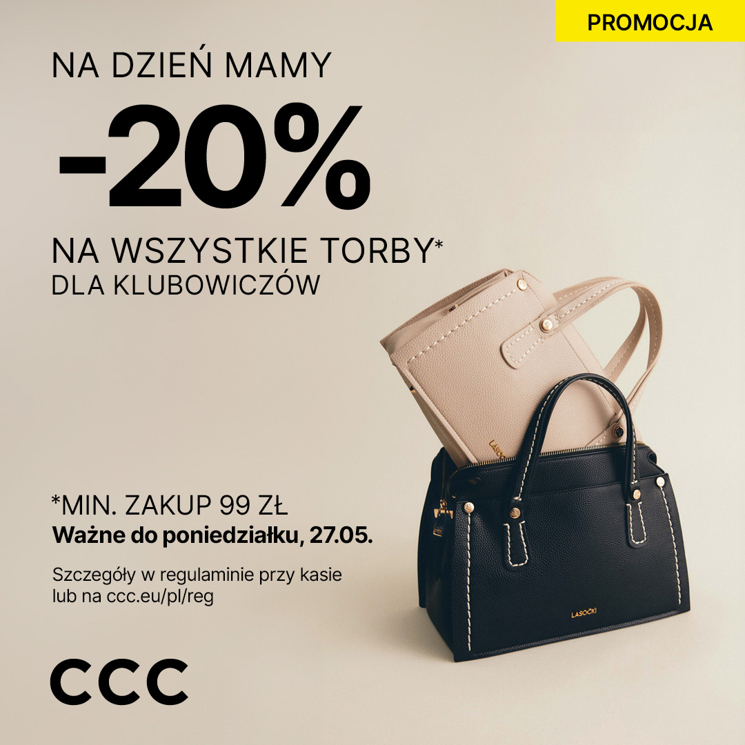 20% rabatu na wszystkie torby dla klubowiczów CCC! - Galeria Korona Kielce