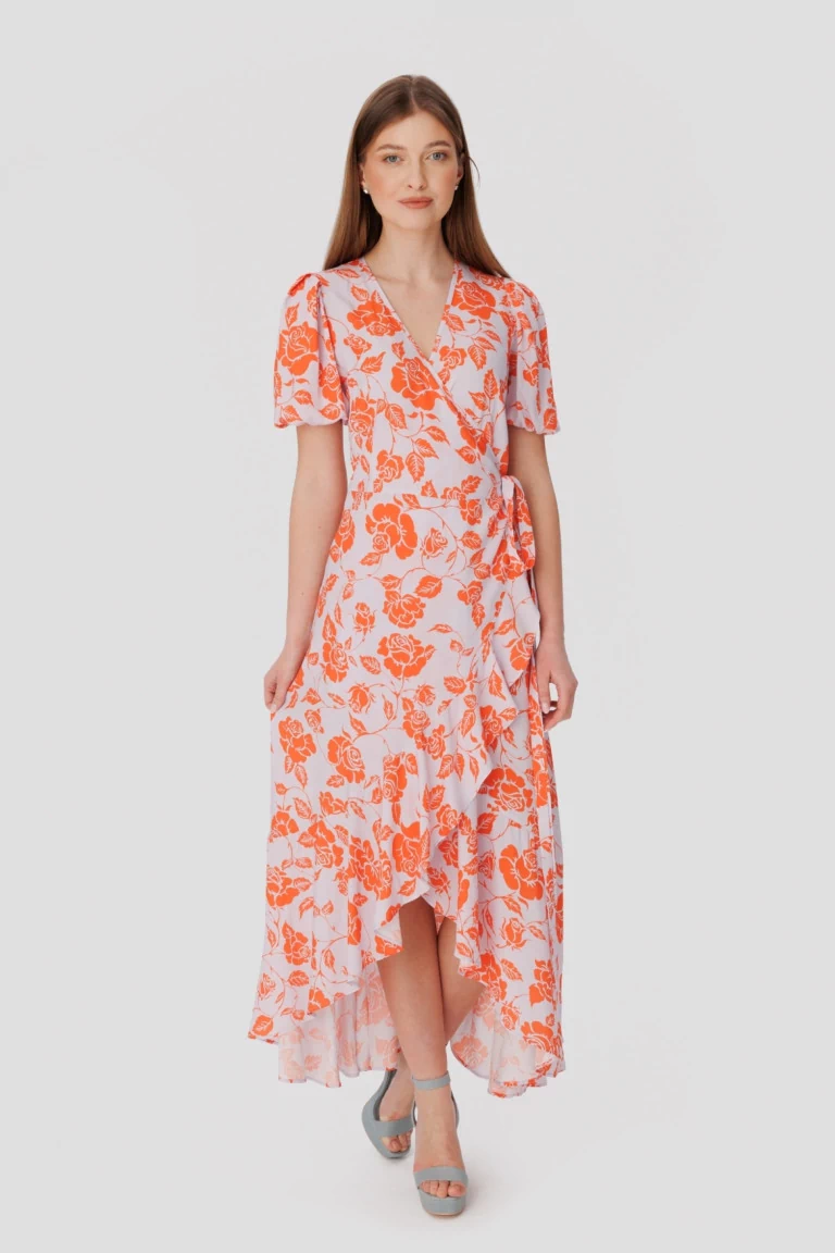 sukienka-marline-orange-flowers-laurella-4ul014713_2 - Galeria Korona Kielce