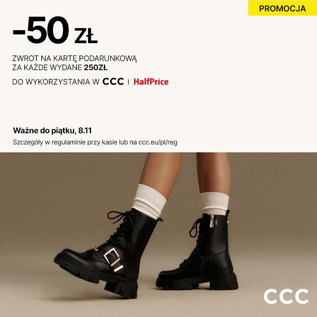 50 zł ZWROT NA KARTĘ PODARUNKOWĄ* - Galeria Korona Kielce