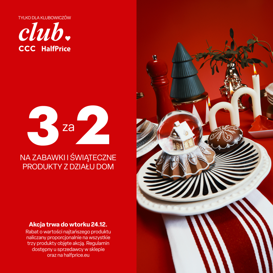 Akcja świąteczna 3za2 w HalfPrice - Galeria Korona Kielce