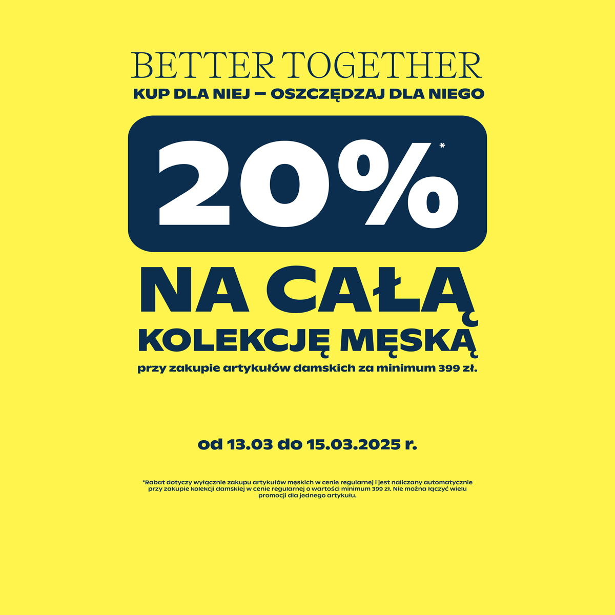 20% na całą kolekcję męska - Galeria Korona Kielce