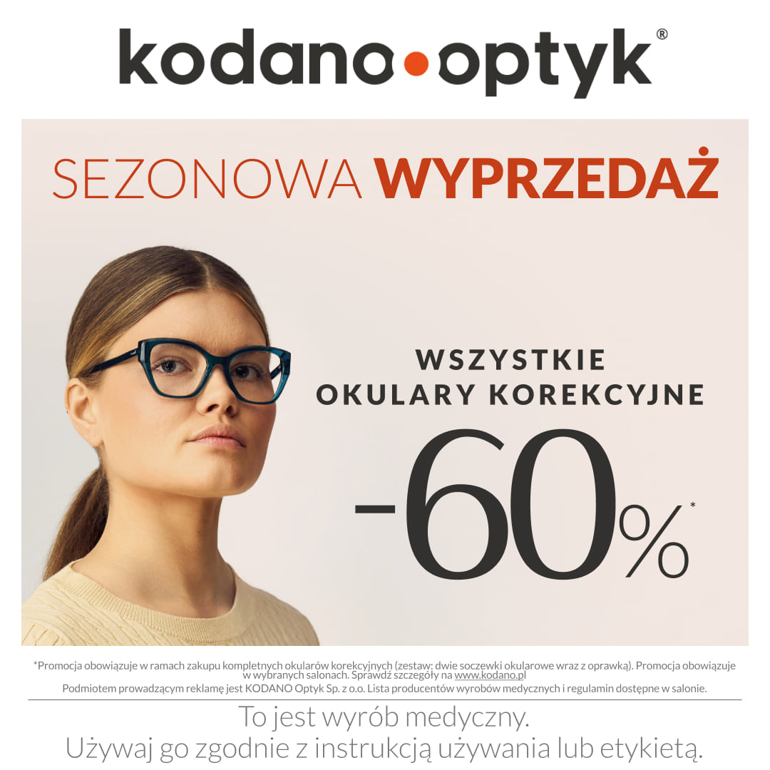Sezonowa wyprzedaż! WSZYSTKIE okulary korekcyjne 60% taniej! - Galeria Korona Kielce