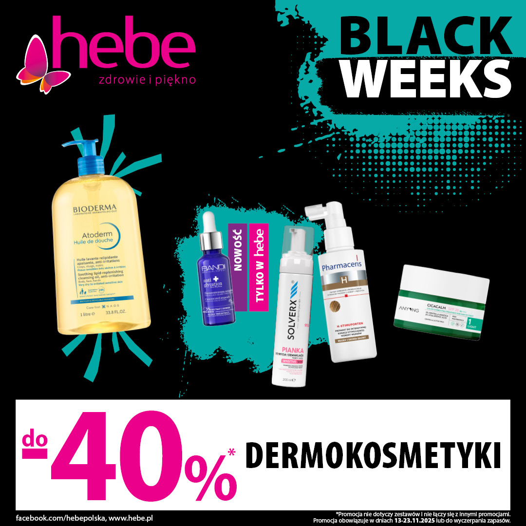 BLACKWEEKS_DERMOKOSMETYKI do -40% - Galeria Korona Kielce